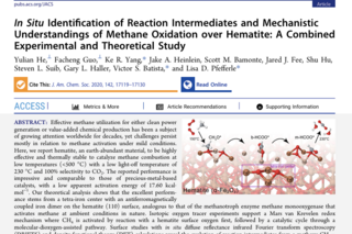In Situ Identification of Reaction Intermediates and Mechanistic Understandings of Methane Oxidation over Hematite